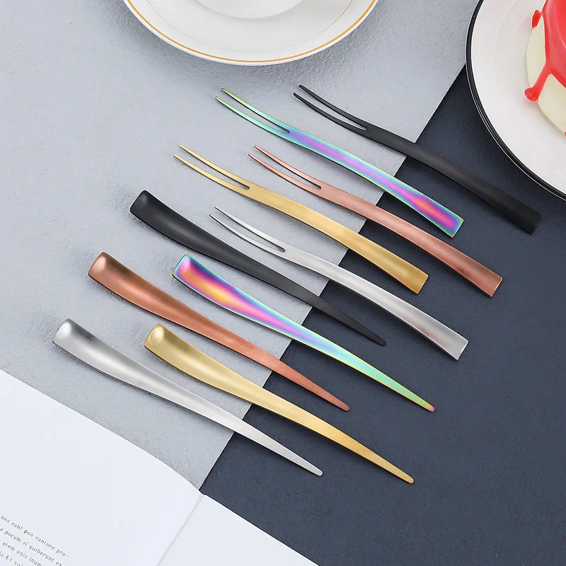 Stainless Steel Fruit Fork Creative Dessert Fork Western Salad Fork Coffee Spoon Home Dining Fork Fruit Fork Fruit Stick