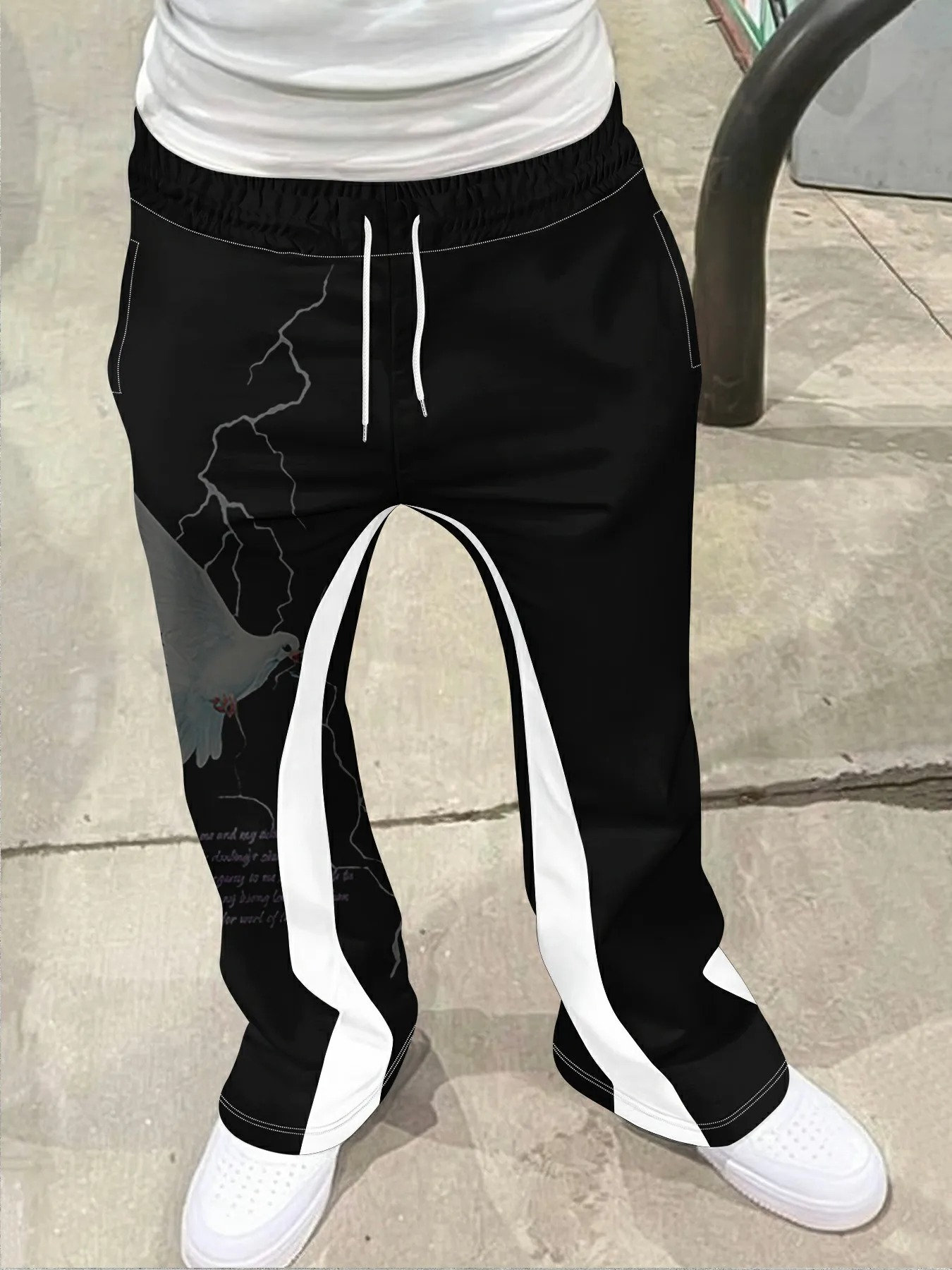 

Y2k Flared Pants Men Loose 3D Print Trousers Casual Sweatpants Mid Waist Sporty Female Clothes Streetwear Hip Hop Vintage Pants