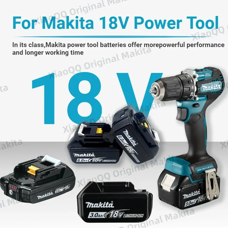 100% Original Makita herramienta eléctrica recargable batería de 18V, batería de iones de litio LED reemplazable, 18V LXT BL1860 BL1815 BL1850 BL1830