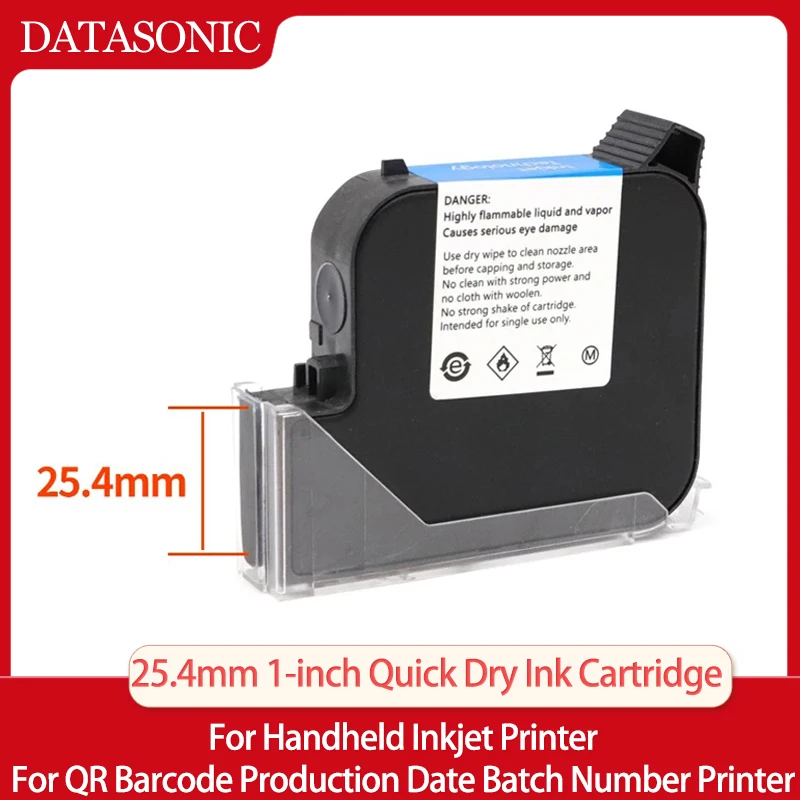 

25.4mm Eco Solvent Ink Cartridge For Thermal Handheld Printer for QRCode Barcode Print Glass Bag Carton Box Wood Plastic Cable