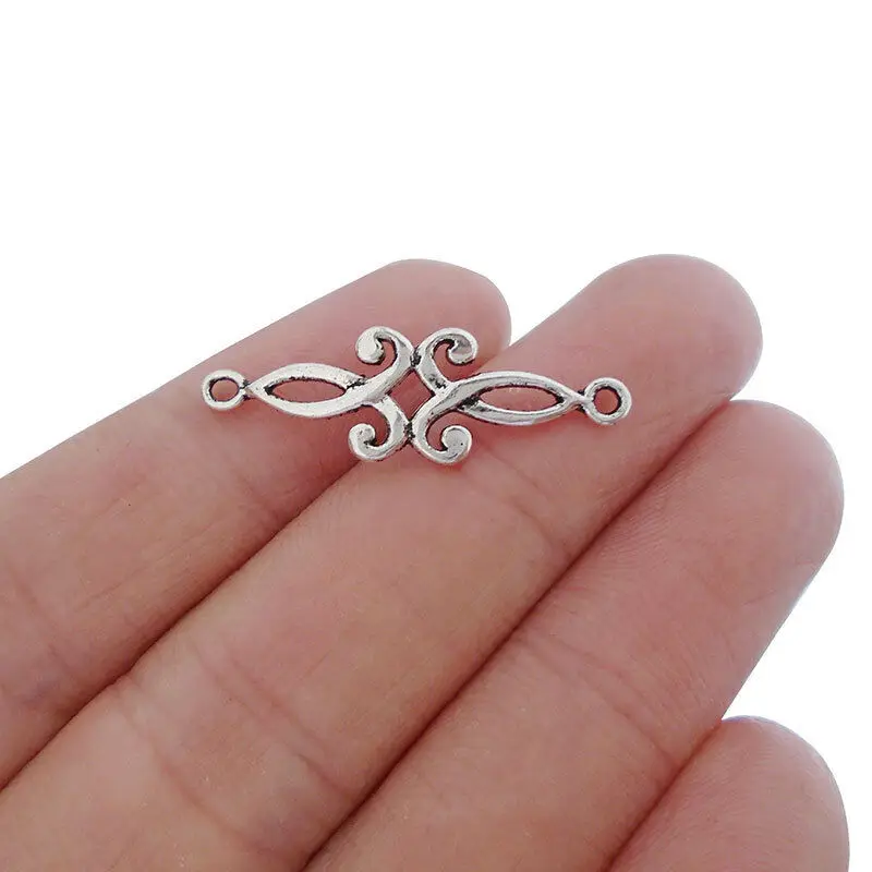 Breloques tibétaines en argent, 15 pièces, connecteur, pour bricolage, bracelet, bijoux, résultats exécutifs, accessoires