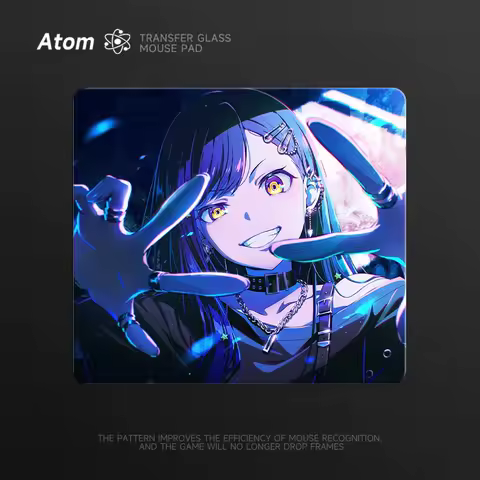 MiFuny Anime Hoshino Ai Mouse Pad Glass Customized Tempered Upgraded Smooth FPS Esports Mousepad Large Gaming Keyboards Gifts