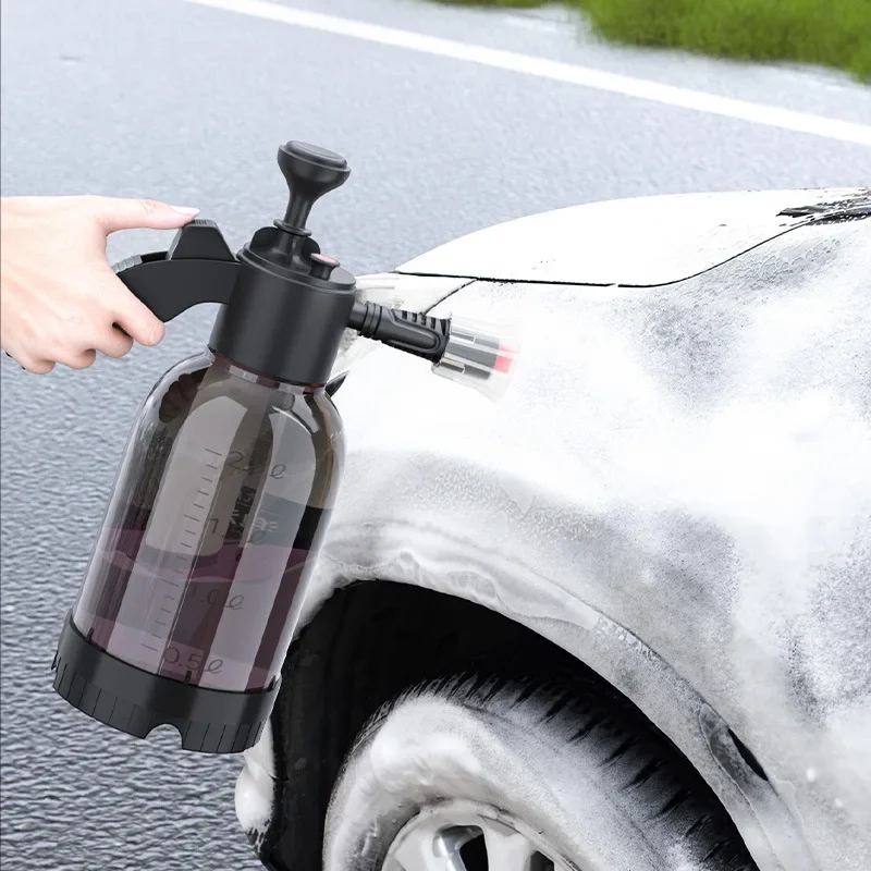 2L Foam Sprayer Car Wash Hand-held Foam Watering Can Air Pressure Sprayer Plastic Disinfection Water Bottle Car Cleaning Tools