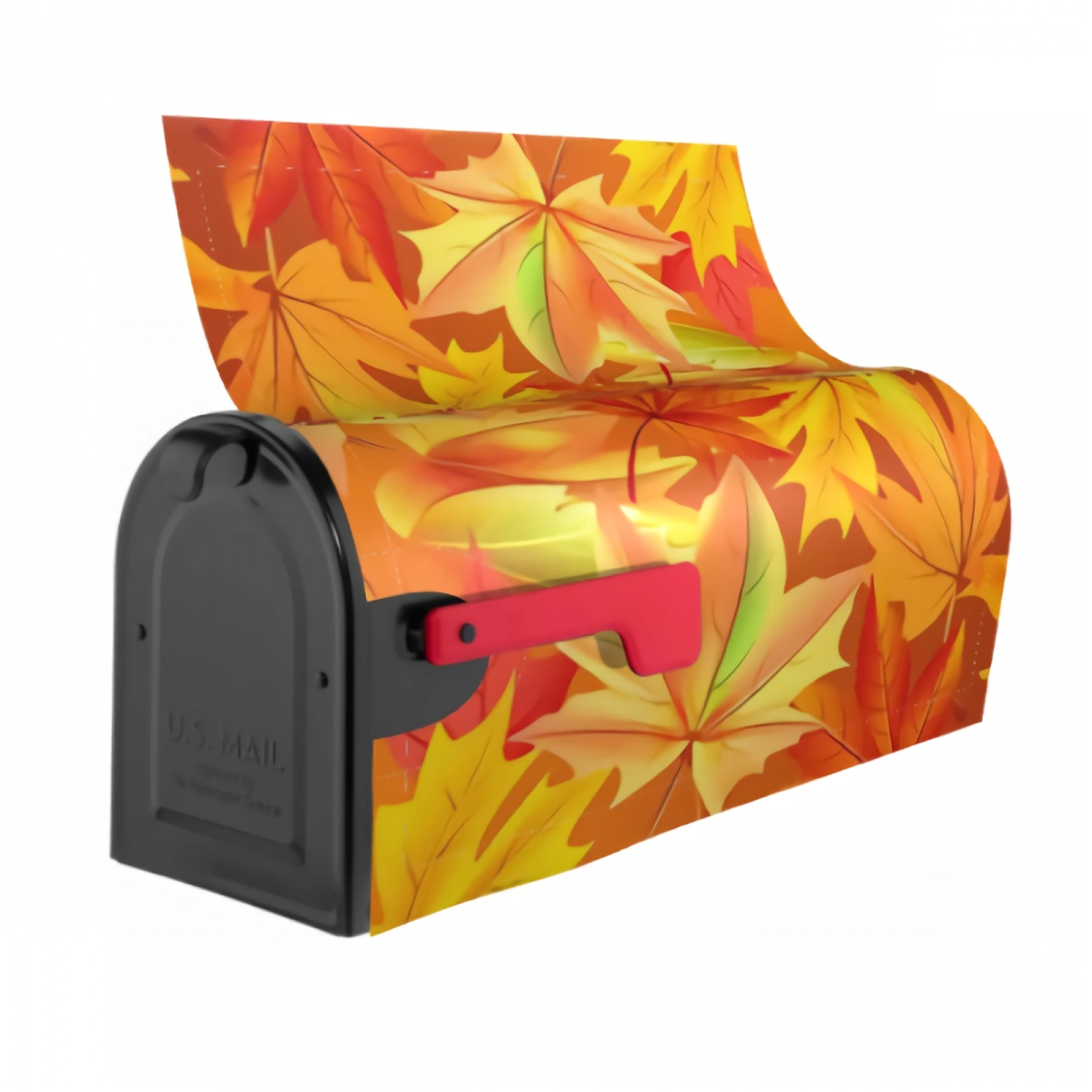 Maple Leaf Mailbox Covers Magnetic 21x18 Inches Spring Summer Yellow Mailbox Wraps Post Letter Box Covers for Garden Yard Decor