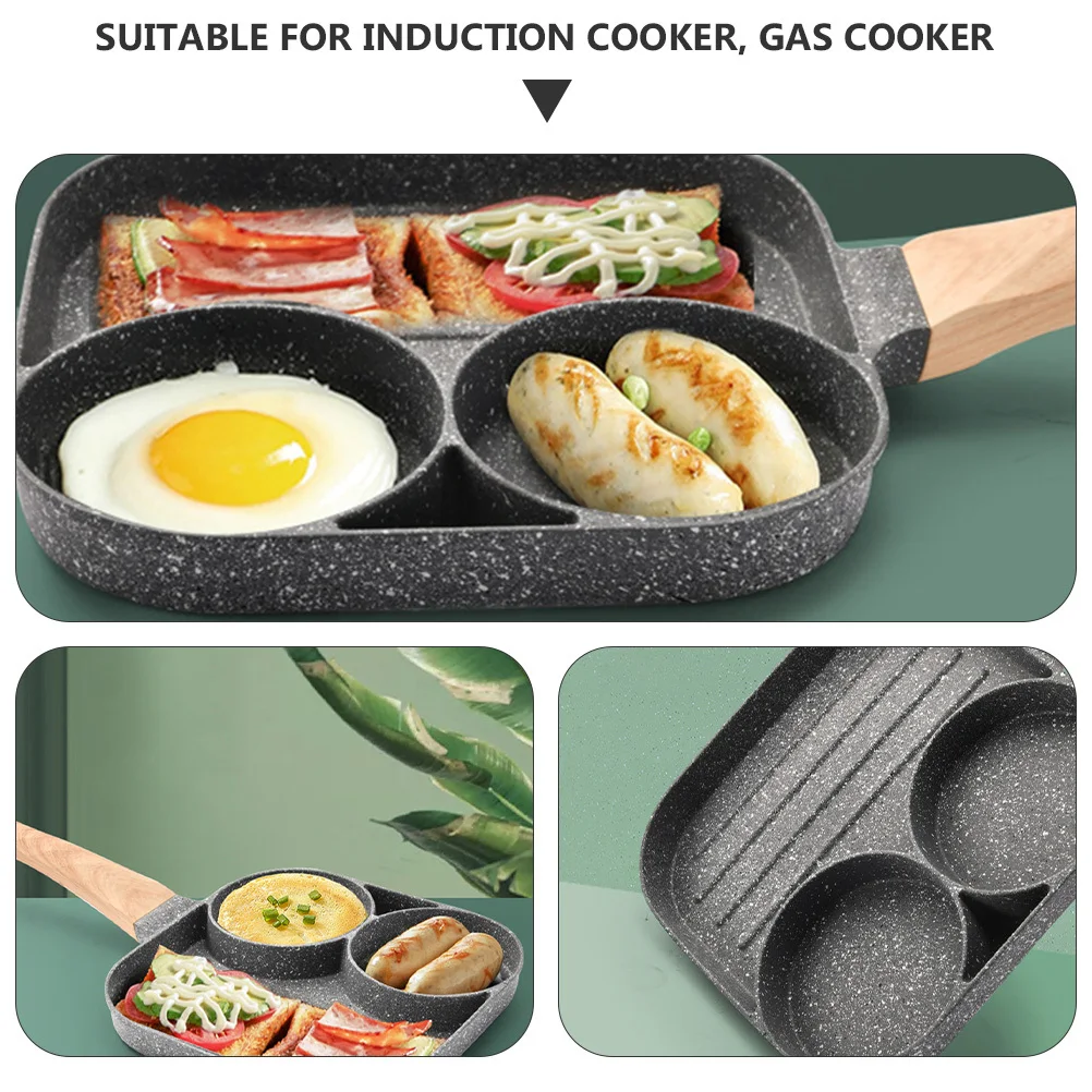 

1pc Non-Stick Breakfast Pan 20Cm Long Handle Frying Pan For Steak Eggs Pancakes Wear-Resistant Bottom Even Heating Ergonomic