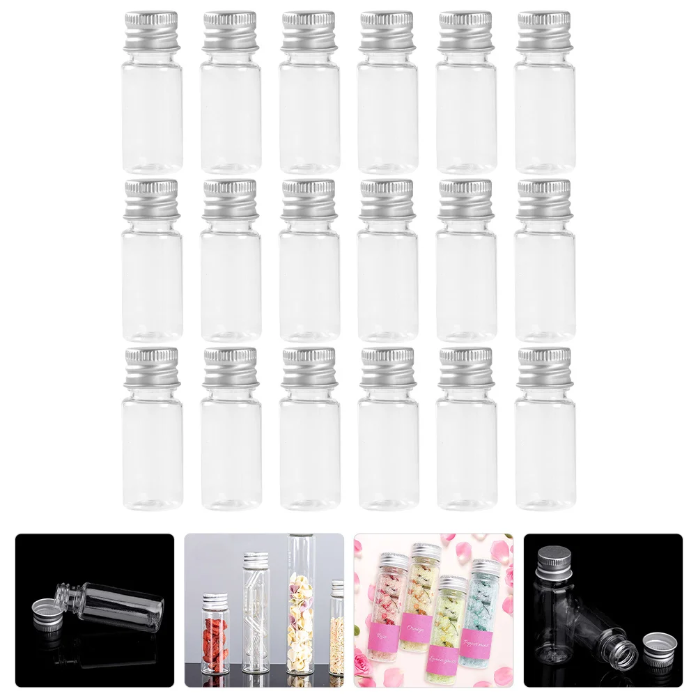 30Pcs Plastic Test Tubes with Screw Caps Transparent Storage Tubes Candy Bath Salt Powder Beads Flat Bottom Plastic Tube