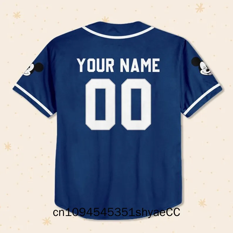 Personalize Disney Simple Awesome Blue Navy, Custom Kid Youth Adult Baseball Family Team Jersey, Disneyland Cute Birthday Gift