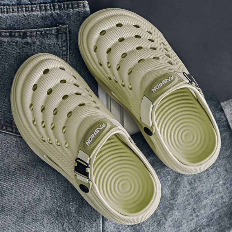 

Унисекс летние шлепанцы, мужские сабо на платформе, женские пляжные сандалии, уличная повседневная нескользящая обувь, мужские сандалии