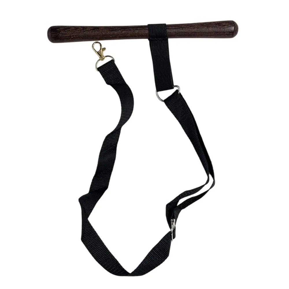 Wooden T-Shaped Saddle Rack Wall Mounted Space Saving T-Shaped Saddle Hanger with T Bar Support Adjustable Strap Horse Tack Rack