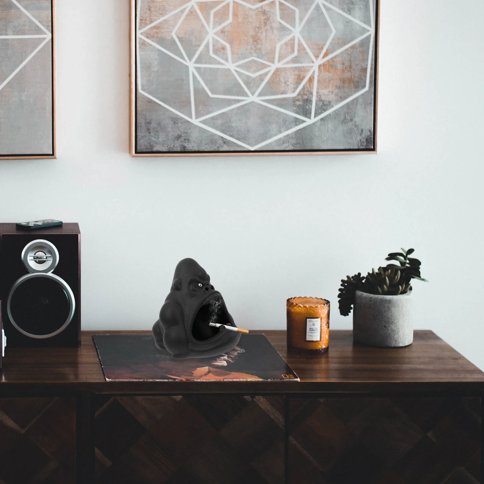 

Многоразовая пепельница, домашний орнамент, керамическая горилла, фарфор, многофункциональная креативная украшение для сигарет