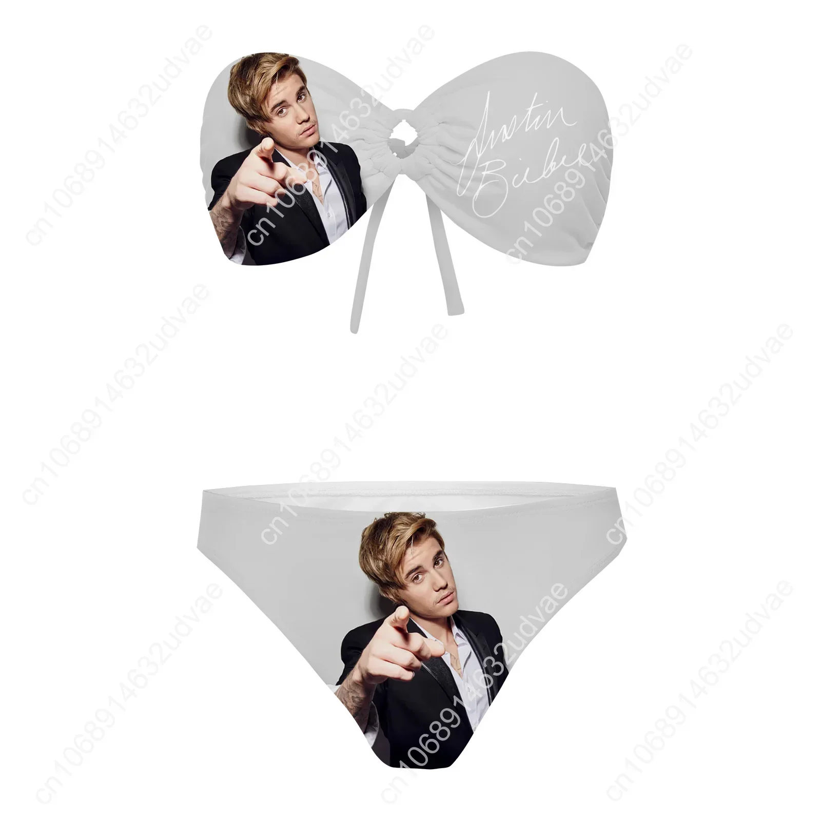 Justin Bieber Strapless Swimsuit Womens Bathing Suits Personalized Fashion Swimwear Pool Party Sexy Bikini Customize Beachwear