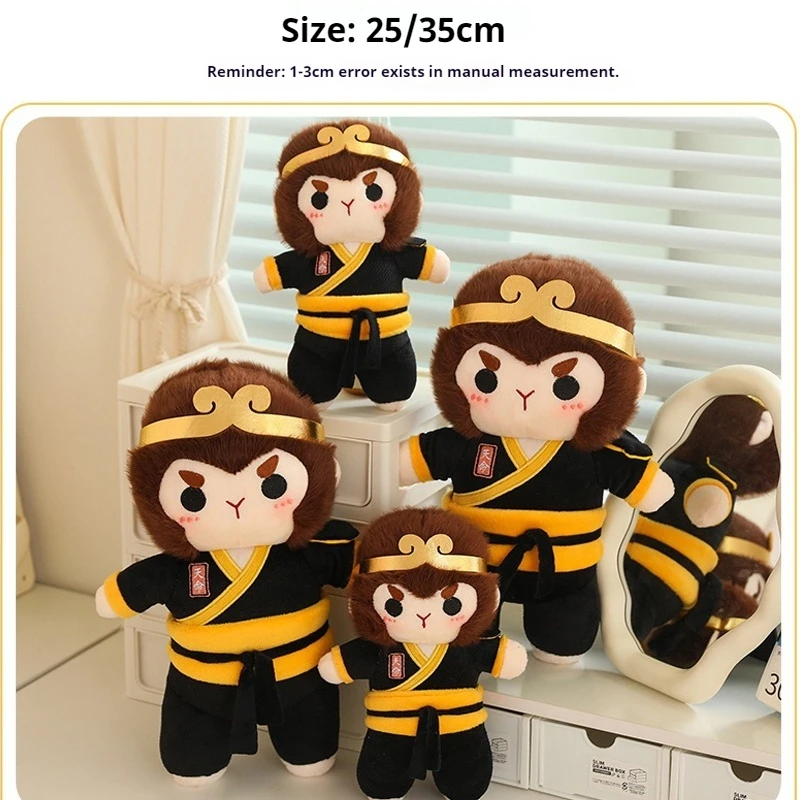 35cm Black Myth Wukong Plush Toy Monkey King Figure PP Cotton Monkey Monkey Doll Destiny Man Game Peripheral Birthday Gift