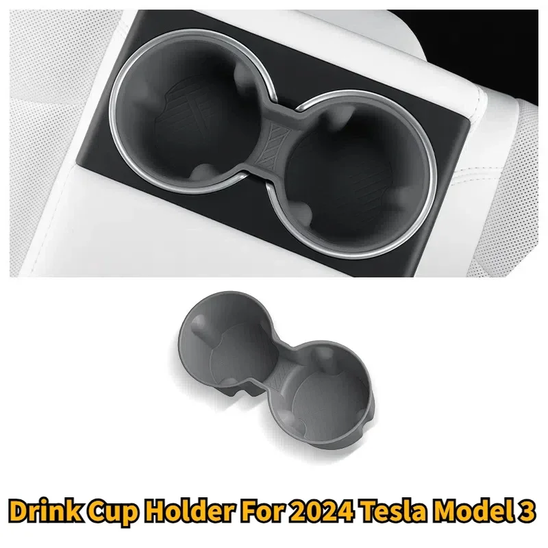 

Drink Cup Holder For 2024 Tesla New Model 3+ Central Control Armrest Box Fixed Water Cup Slot Storage Holder for Model3 Highland