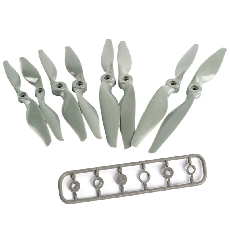 Hélices CW CCW RC 7x5 8x6 9x6 10x7 pulgadas hélice de nailon de accionamiento directo gris de 2 paletas con anillos adaptadores para planeador de Dron RC Airplan