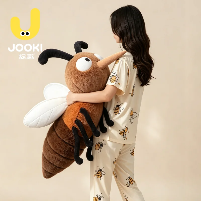 80cm Creative Mosquito Cockroach House Fly Plush Toy Big Size Simulated Insects Plushies Soft Stuffed Doll Pillow Birthday Gift
