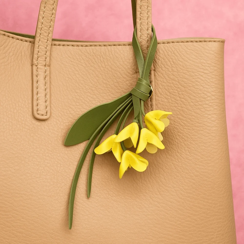 متعدد الألوان شماعات زهرة بولي Leather قلادة جلدية اليدوية سيارة كيرينغ الجلود المفاتيح الموضة الإبداعية حقيبة قلادة حقيبة حلية #3