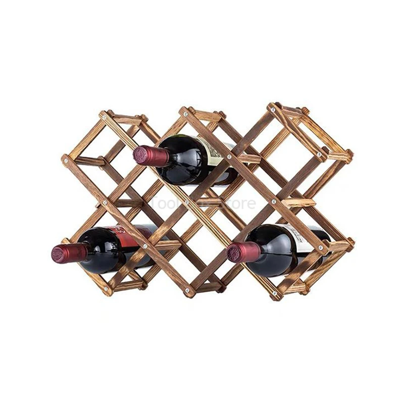 Red Wine Rack Stand Holders Wooden Wine Racks Household Grid Wine Display Rack Table Creative Wine Bottle Rack Storage Cabinet