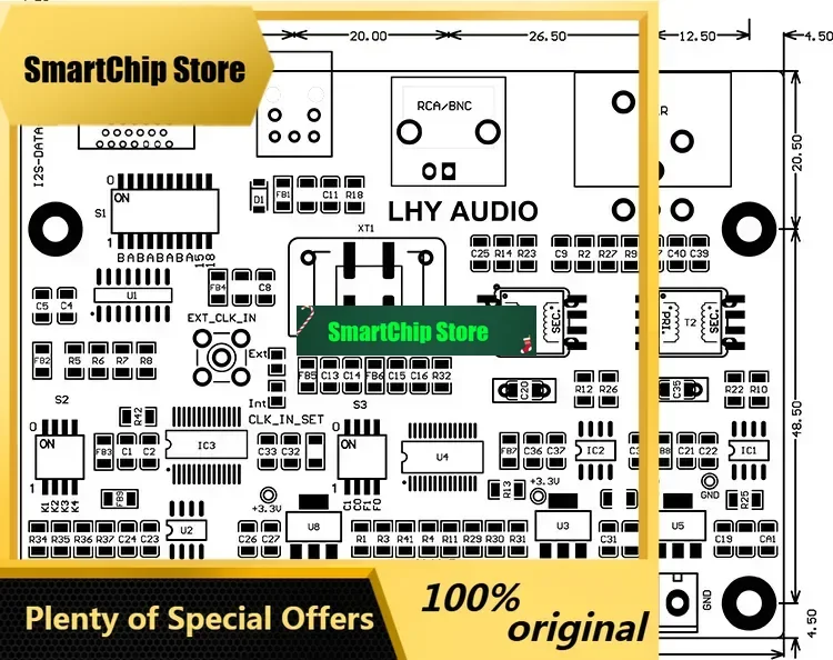 SmCpCdpro2 Cdm3/4/9 Turntable Digital Output Board Iis To Coaxial I2s To Spdif Ocxo Clock