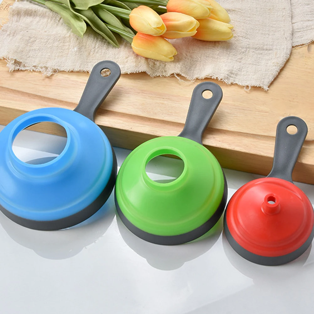 

1 set Collapsible Plastic Set Liquid Dispensing Tool For Oil Jam Wide Mouth Household Foldable Funnel Kitchen Gadgets Liquor