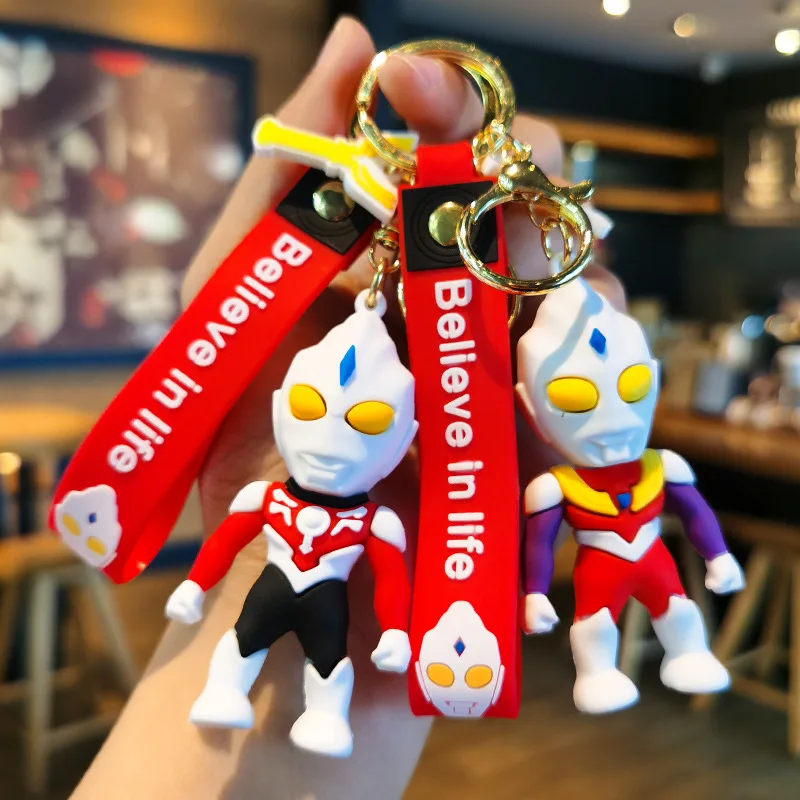 Anime cartoon animation Ultraman doll keychain pendant Diga exquisite simple key chain student gift creative kids gift