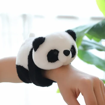 1pc Kawaii Tier Slap Snap Wrap Armband Armband Panda Plüsch Hand Ring Armband Für Kinder Spielzeug Geburtstag Elegante Geschenk
