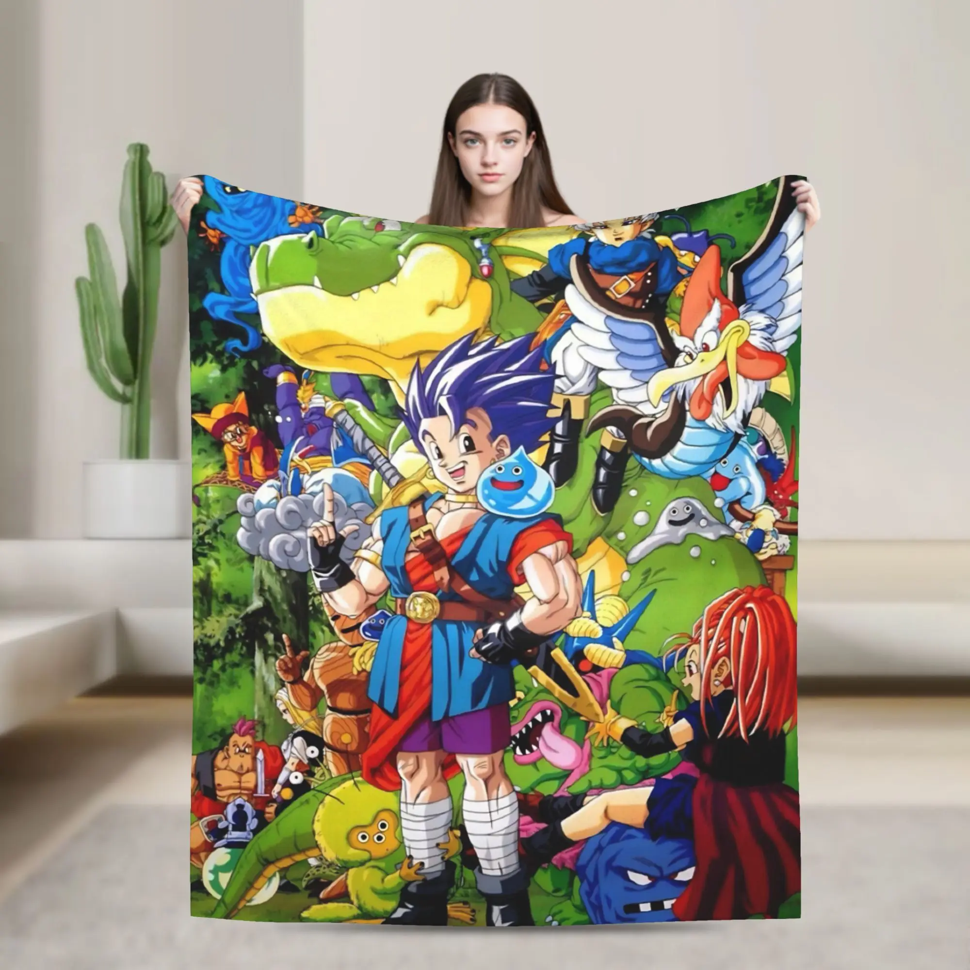 Dragons Quests Game Blanket Cover Anlace Hero Erdrick Slime Fleece Throw Blanket Bedding Couch Printed Lightweight Bedspread