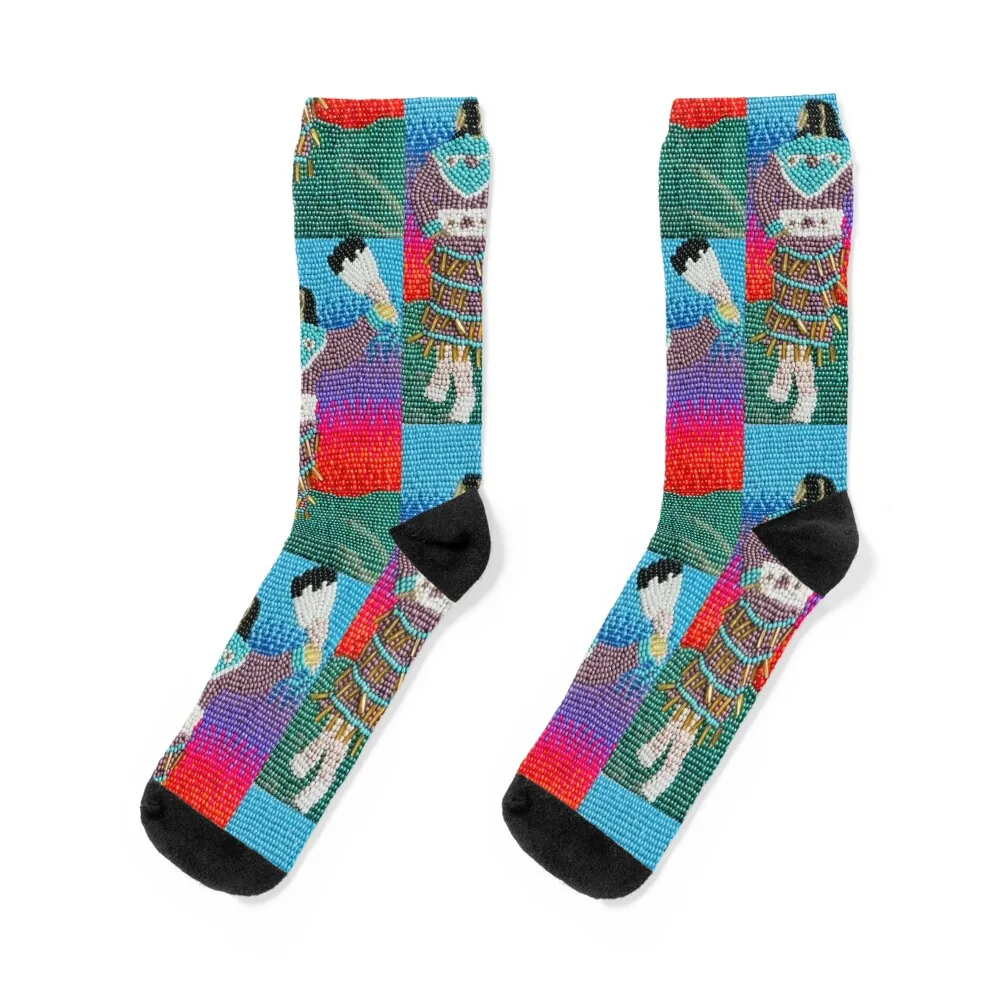 Beaded Jingle Dress Dancer Socks floor sheer Christmas New year's Men's Socks Women's