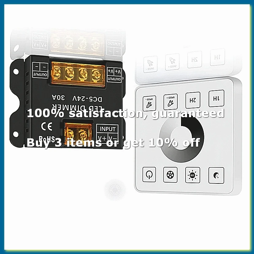 RF Wireless Wall- Mounted Touch Panel Dimmer Control for DC5-24V 30A Single Color LED Strip Lighting-A56M