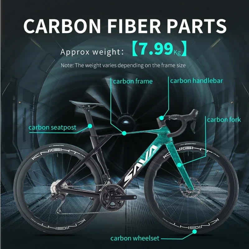 

SAVA SLR7 Full Carbon Fiber Road Bike 24 Speed E-Shift with SHIMANO 7170 DI2 Kit Race Class - Elite Cycling Road Machine