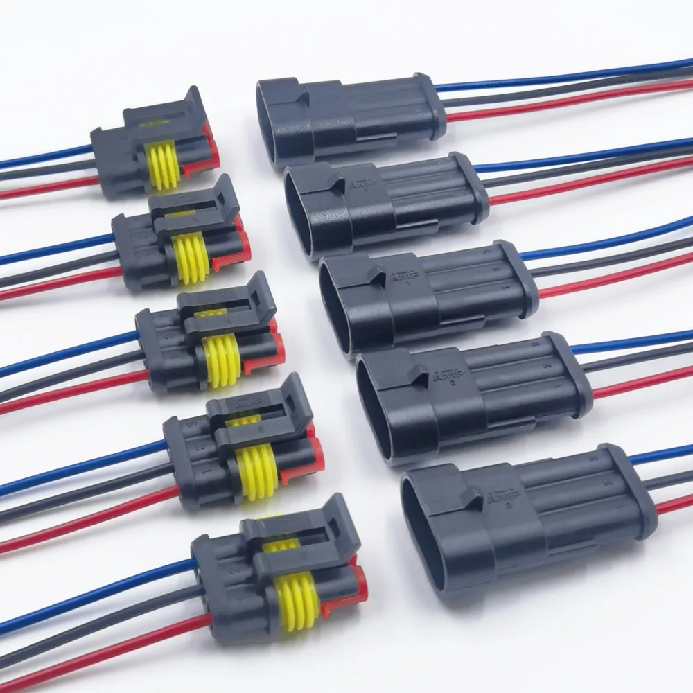 1/2/3/4 Pin Waterdichte Connector, Elektrische Terminal Snelle Connector, 10 Stuks/5Sets, Met Draad, Geschikt Voor Auto 'S, Schepen, Enz.