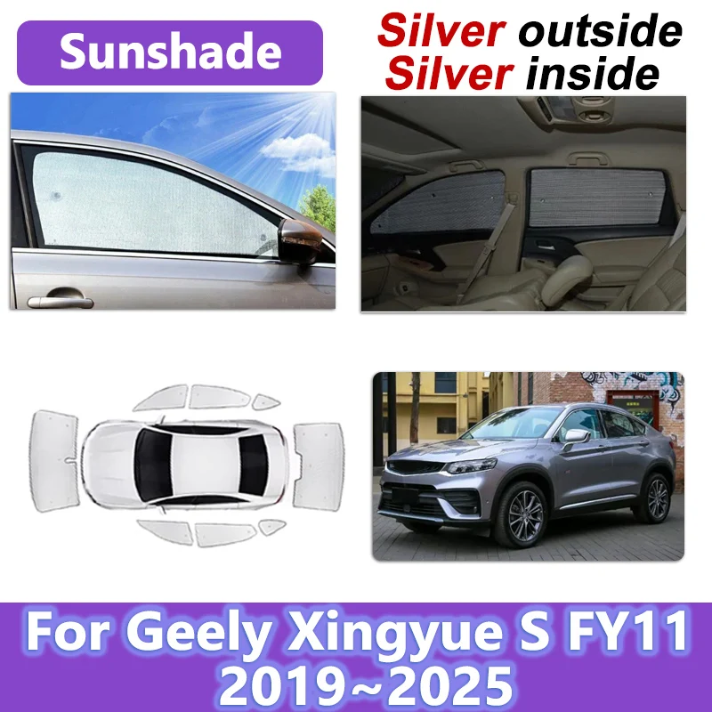 

Для Geely Xingyue S Tugella Knewstar 001 2019-2025 автомобильные солнцезащитные козырьки с полным покрытием, теплоизоляция, защита от ультрафиолета, автомобильные аксессуары