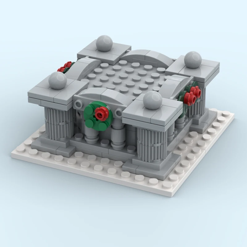 City Street View Modello MOC Mattoni da costruzione Statua di Natale Piedistallo Tecnologia modulare Regali di festa per bambini Assemblare il vestito giocattolo