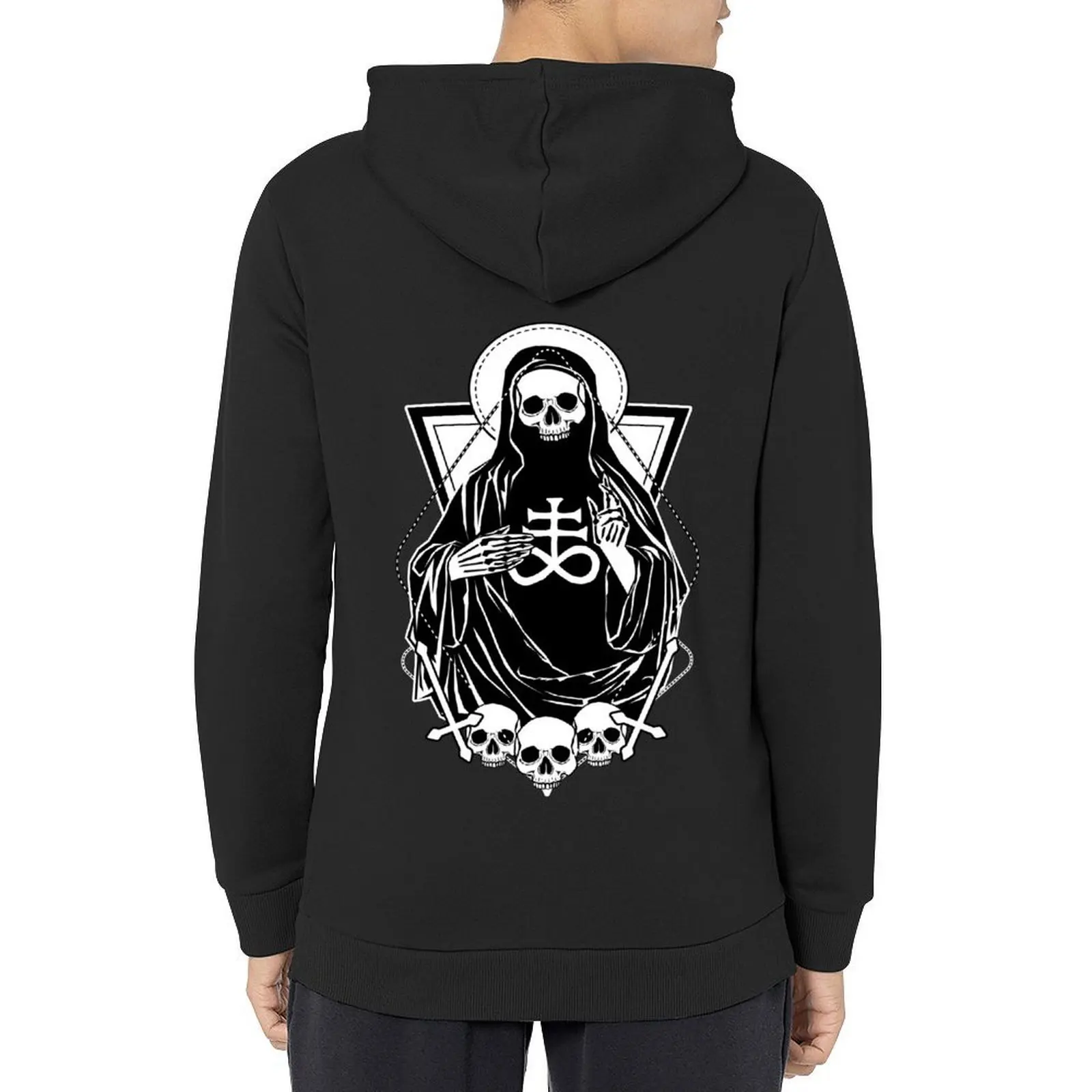 

GRIM - the macabre saint of Death Hoodie men clothing blouse korean clothes autumn clothes graphic hoodie