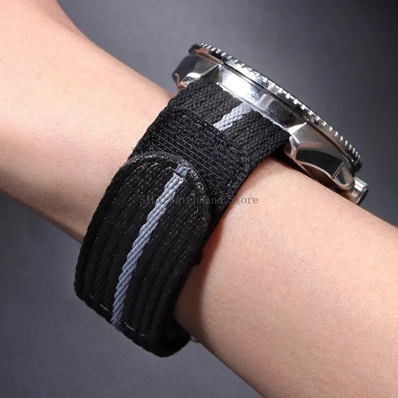 For Tudor FXD Bayview Little Red Flower Bluedon Dividing Wrist Bracelet Military Nylon Watch Band Strap 20/22mm Canvas Wristbelt