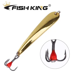 FISH KING Winter Ice Fishing Lure Vertical Jigs Gold Silver Metal 5g/7g/11g 1PCS Spoonbait Hard Lure for fishing perch and pike
