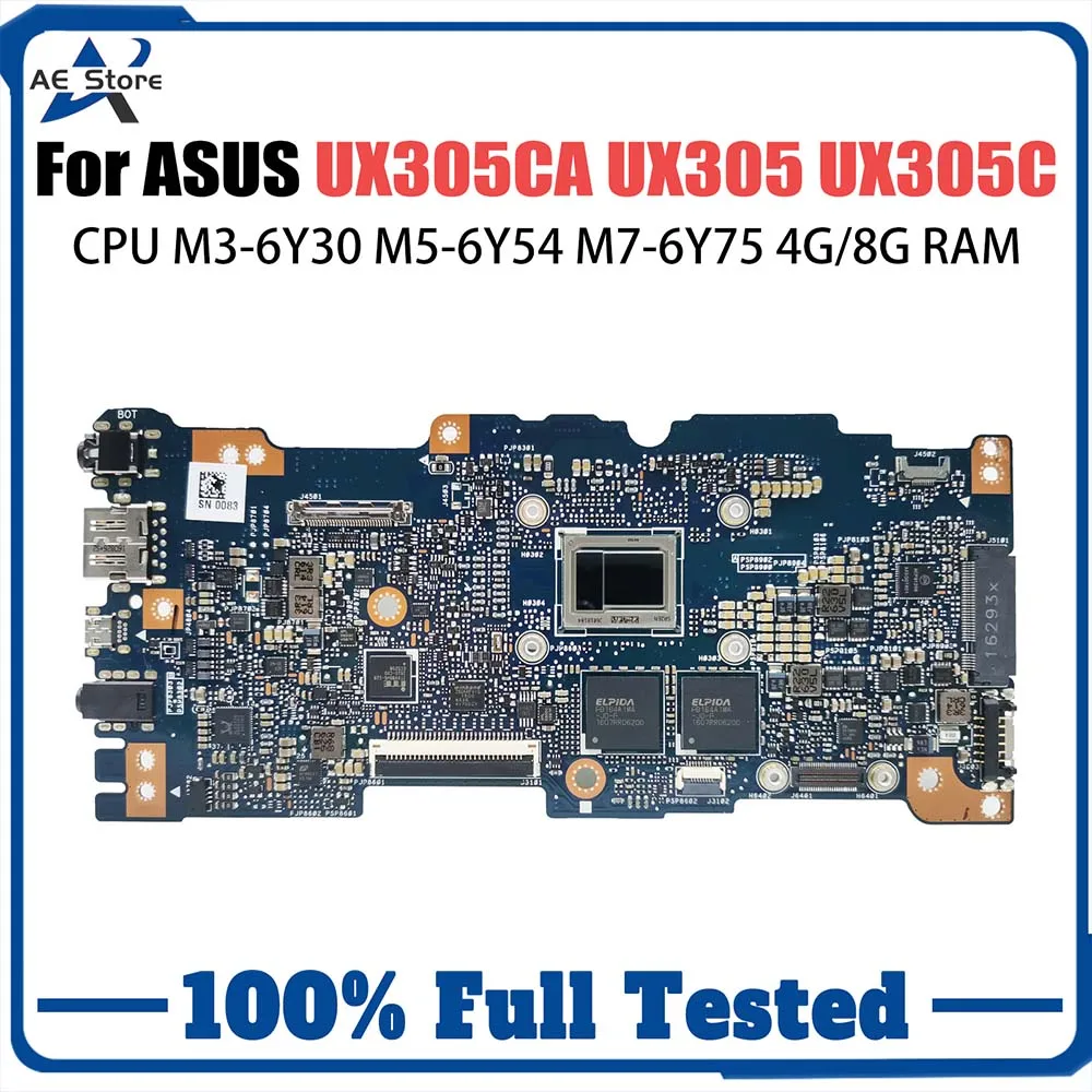 Computer Mainboard REV 2.0 for ASUS Zenbook UX305CA UX305 UX305C Laptop Motherboard With M3-6Y30 M5-6Y54 M7-6Y75 CPU 4G 8G-RAM