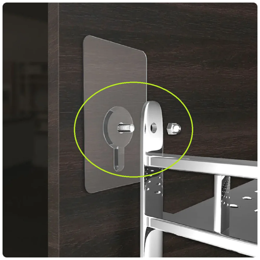 Selbstklebende Schraubenaufkleber-Wandhaken zum Aufhängen, klebrige Haken, wiederverwendbarer nahtloser Haken für Badezimmer, Küche, 5 Stück – Detail 3