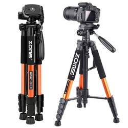 187cm/73.6in Aluminum Zomei Tripod for Mobile Nikon Canon DSLR, 360°Rotatable Professional Camera Tripod for Spotlight & Video