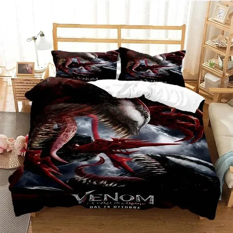 Venoms Bedding Set Duvet Cover Bed Set Quilt Cover Pillowcase Comforter king Queen Size Boys Adult Bedding Set