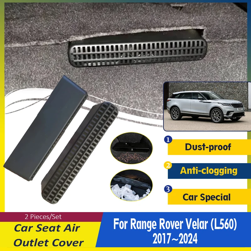 

Car Air Outlet Covers For Land Rover Range Rover Velar L560 2017~2023 ABS Under Seat Conditioner Vent Mouldings Auto Accessories