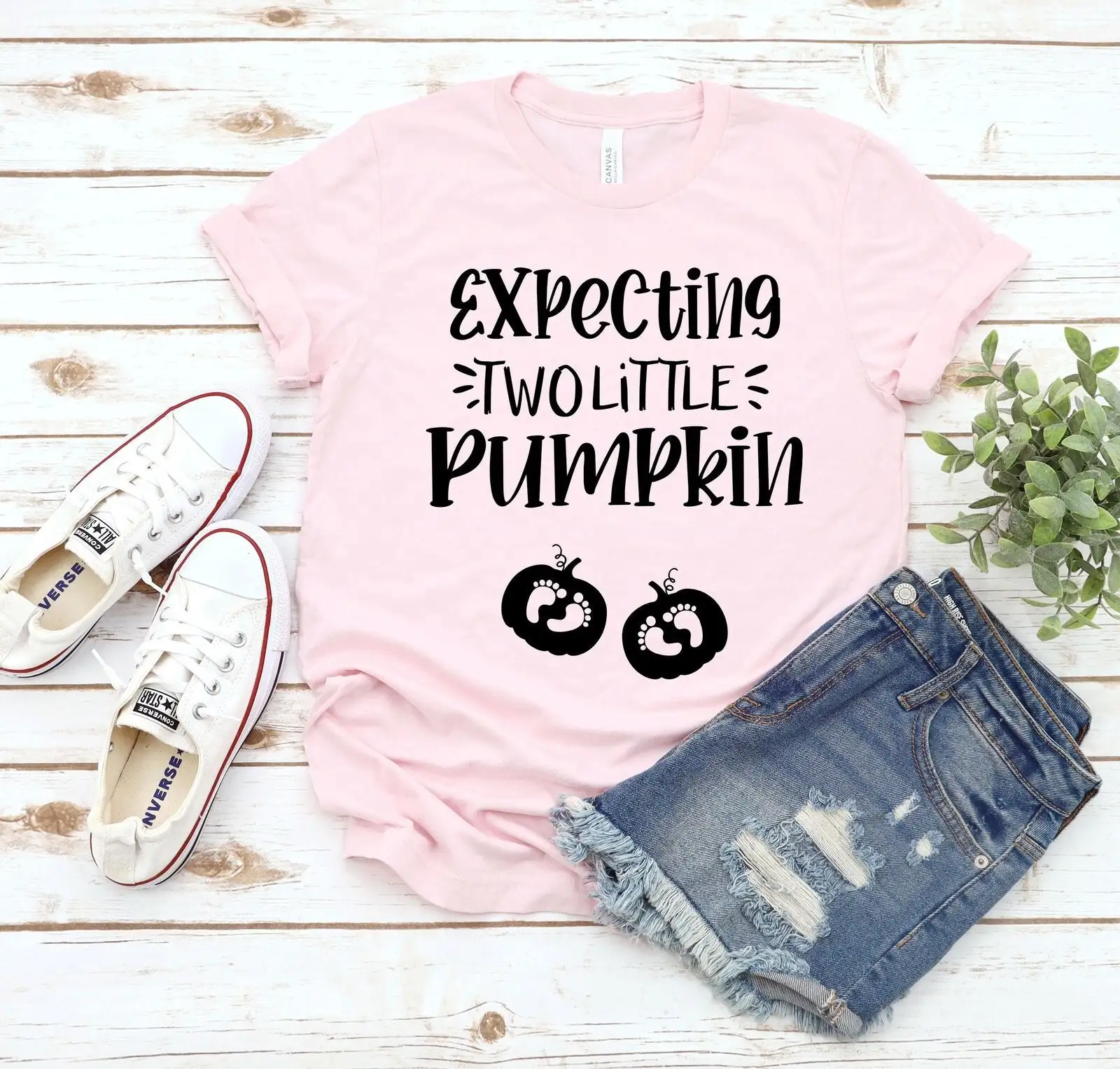 

Футболка для беременных с двумя маленькими тыквой, милое объявление о беременности, День благодарения, Хэллоуин, осень, забавная мама, чтобы быть