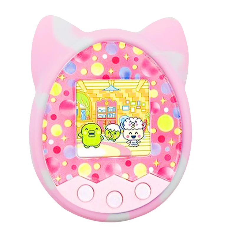 Silicone Case with Lanyard for Tamagotchi 4U+Mix Virtual Interactive Pet Game Machine Silicone Cover Shell(B)