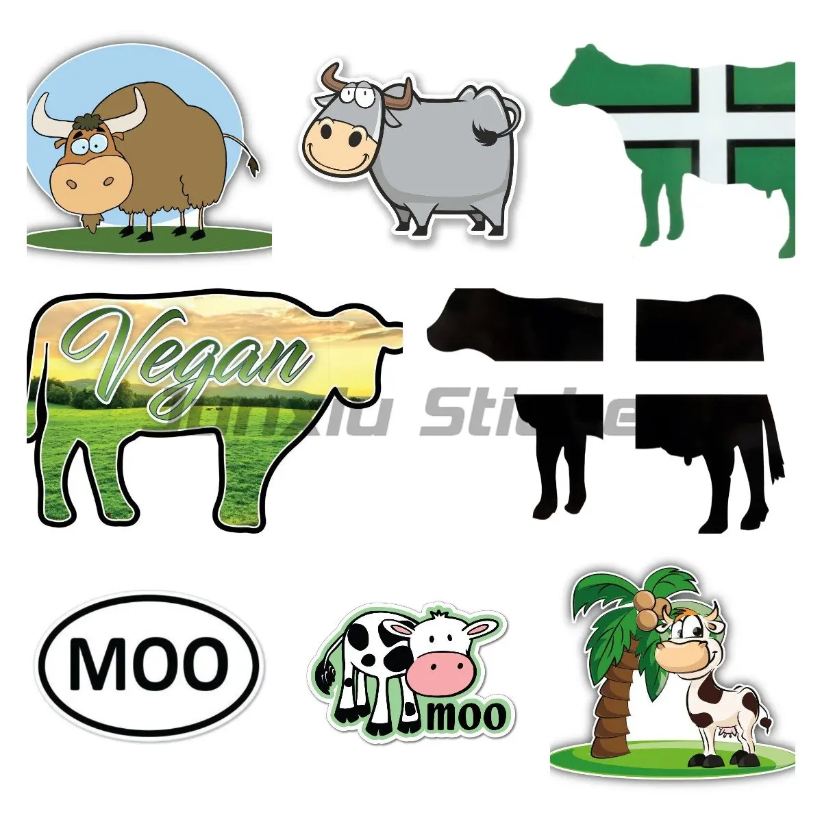 Cute Cow Car Stickers Car Window Sticker Bumper Racing Laptop Helmet Trunk Wall Vinyl Decal