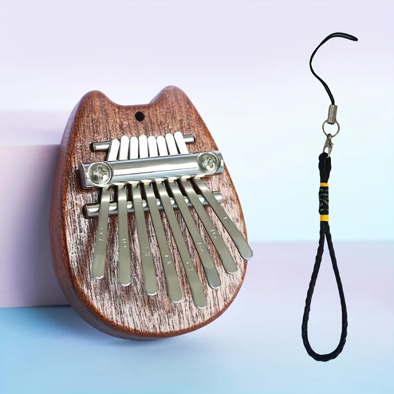 8-Key Cat Mini Kalimba, Exquisite Finger Thumb Piano, Marimba Music Accessory Pendant Gift