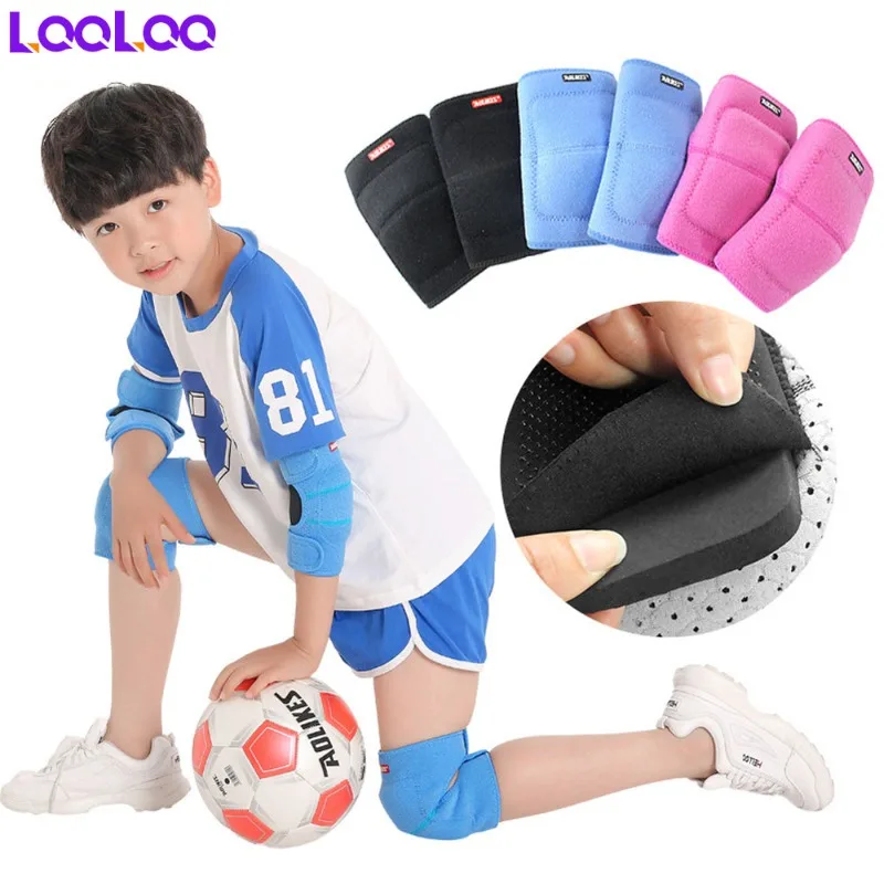 

1Pair Kids Knee Pad, Anti-Slip Padded Sponge Brace Breathable Flexible Elastic Support for Skating Basketball Sports