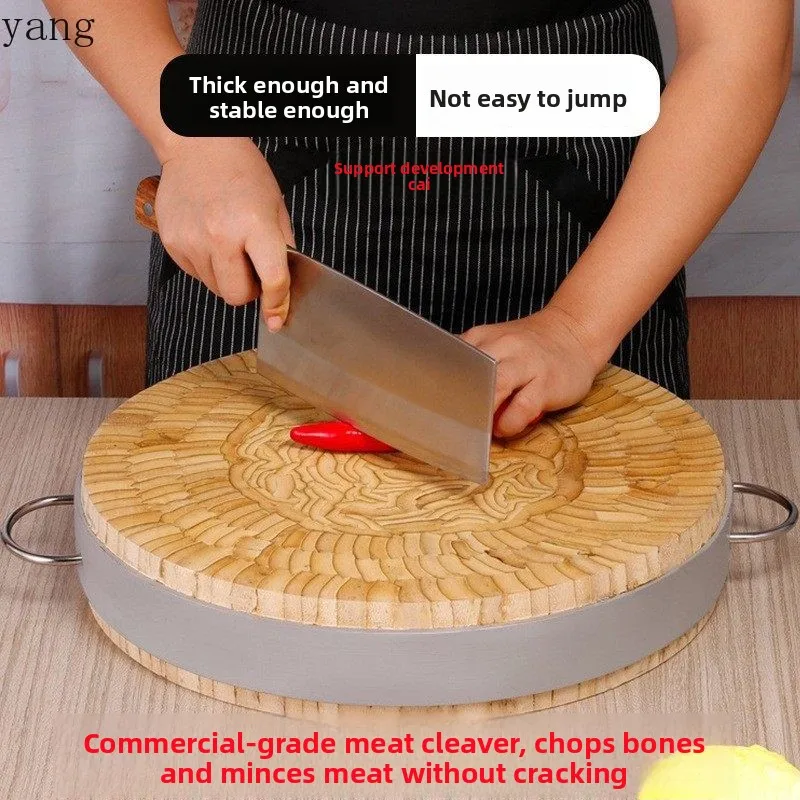 CX natural bamboo cutting board thickened round commercial pork stall chopping bone board