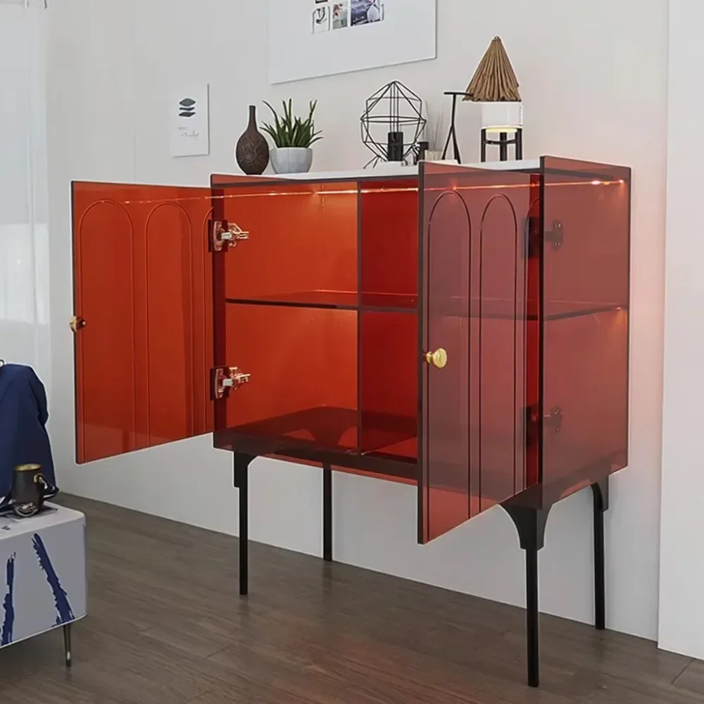 

light luxury amber acrylic locker modern minimalist design acrylic storage