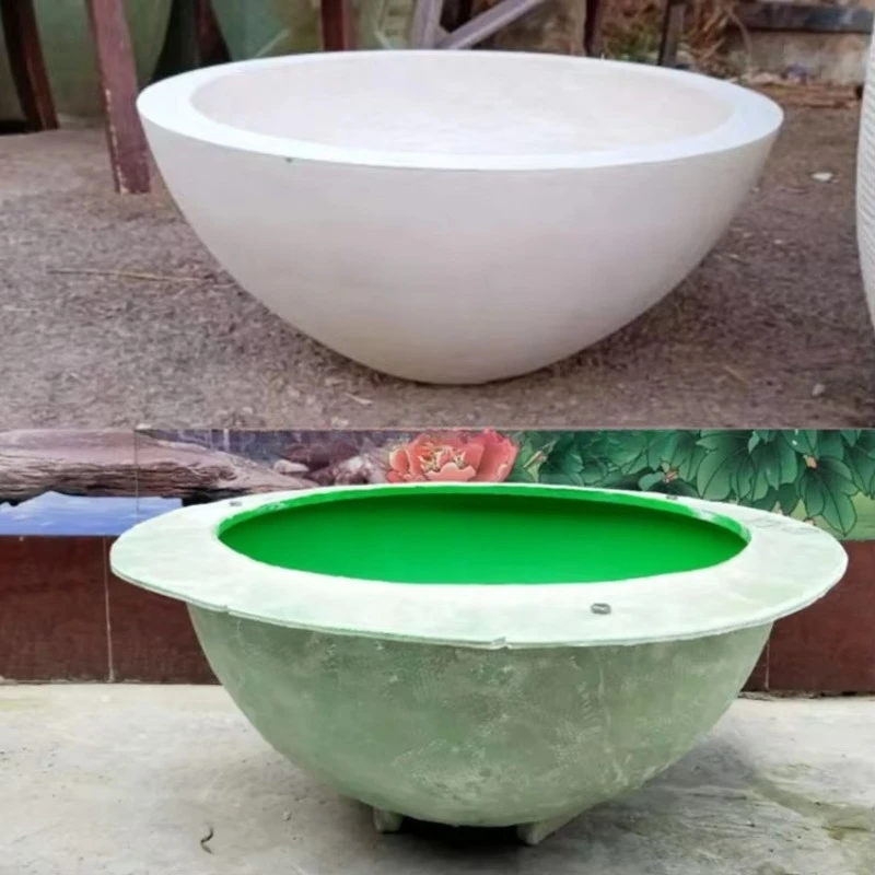 美しい丸いデザインのコンクリート製植木鉢型