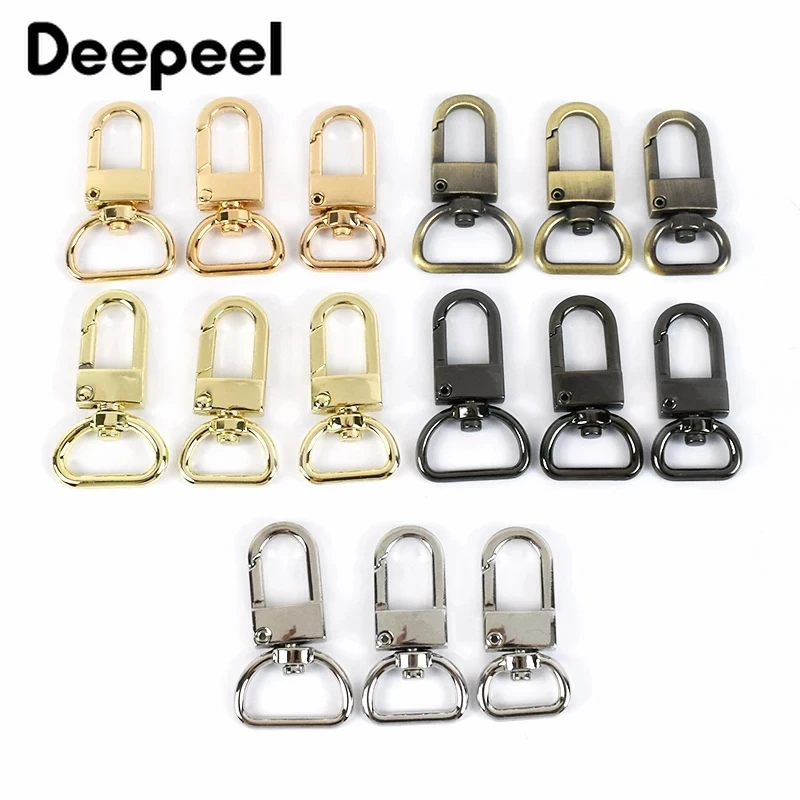 

10Pcs 13/16/19mm D Tail Metal Buckles for Bag Webbing Swivel Trigger Clasp Handbag Strap Hooks Hanger DIY Hardware Accessories