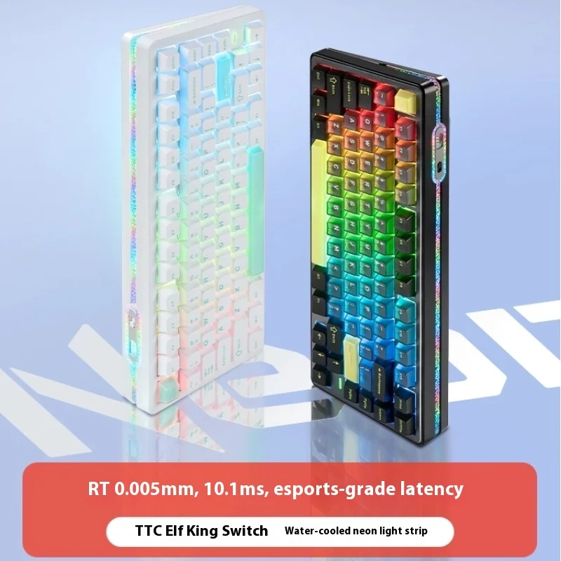 

Игровая клавиатура Vgn с неоновой магнитной осью 75, настраиваемая прокладка, горячая замена, игровая клавиатура RGB, звук маджонга, компьютерная периферия